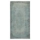 Modern Handmade Turkish Accent Rug for Entryway. Light Blue Color Kitchen Rug
