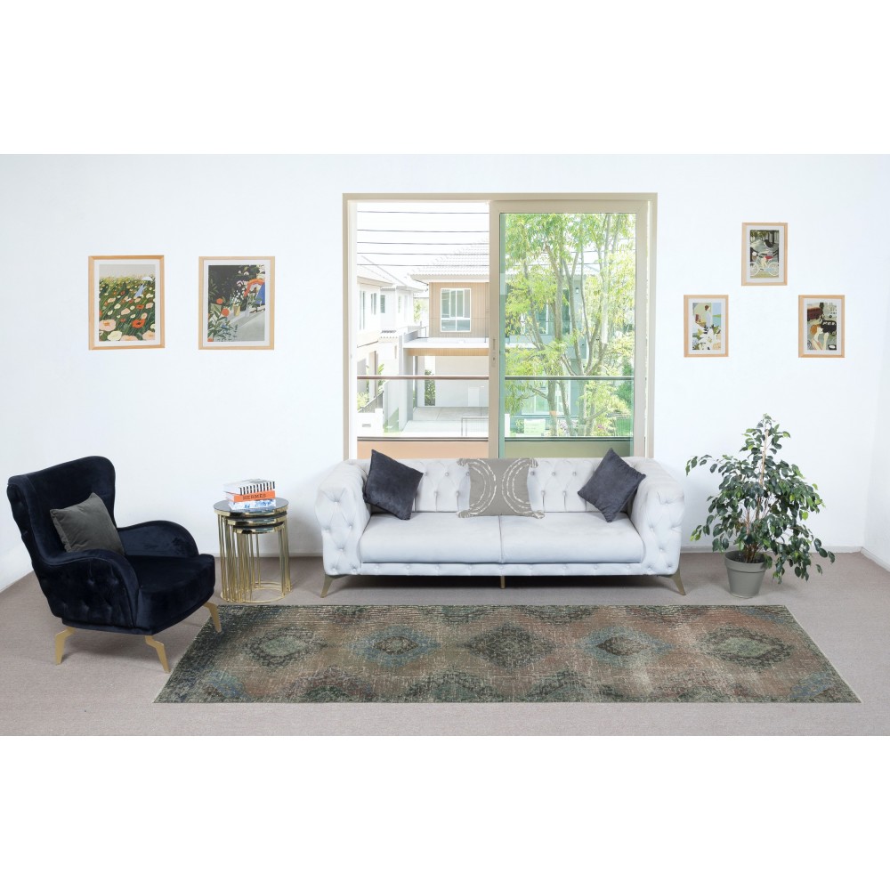 Contemporary Hallway Runner. Kitchen Rug. Handmade Corridor Rug. Stair Rug. Brown Entryway Rug