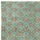 Vintage Handmade Turkish Accent Rug in Green Color for modern interiors