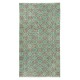 Vintage Handmade Turkish Accent Rug in Green Color for modern interiors