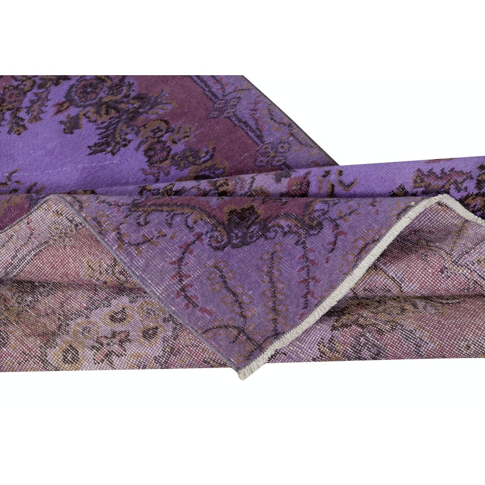 Modern Accent Rug in Purple Color, Hand-Knotted in Turkey