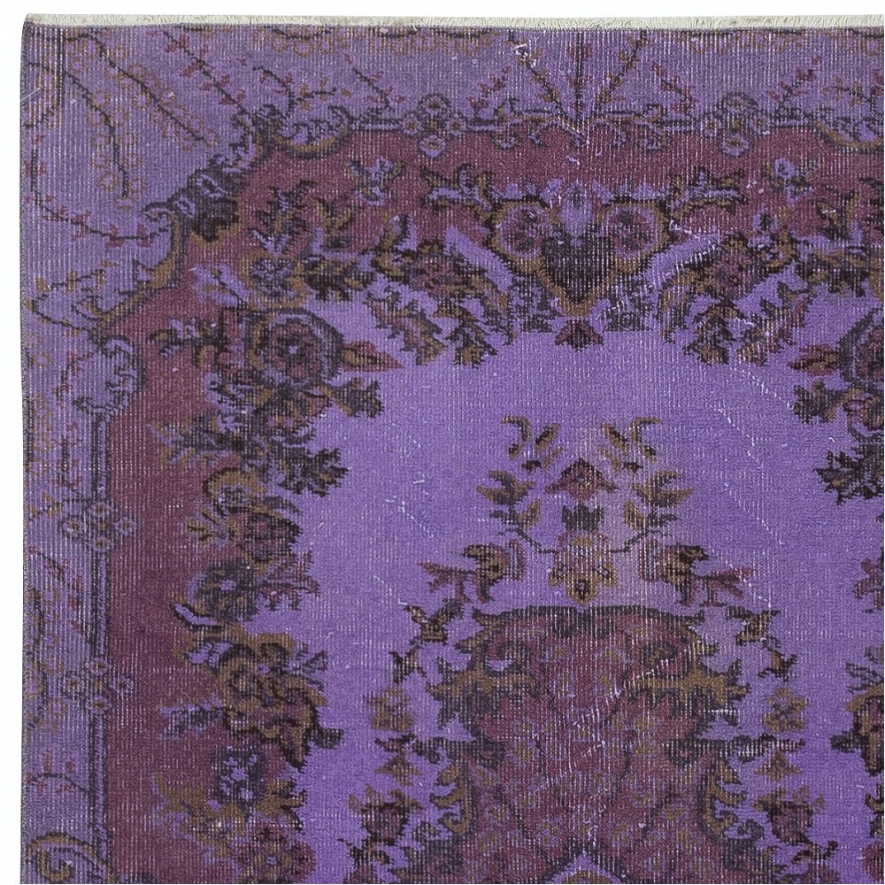 Modern Accent Rug in Purple Color, Hand-Knotted in Turkey