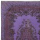 Modern Accent Rug in Purple Color, Hand-Knotted in Turkey