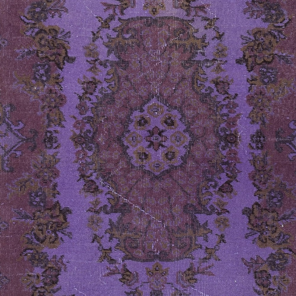 Modern Accent Rug in Purple Color, Hand-Knotted in Turkey