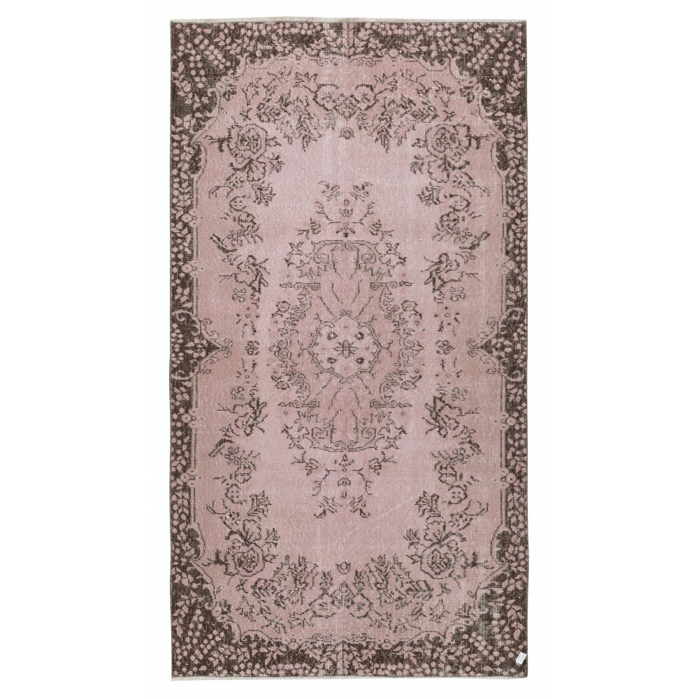 Handmade Turkish Accent Rug for Kitchen, Pink Color Small Rug