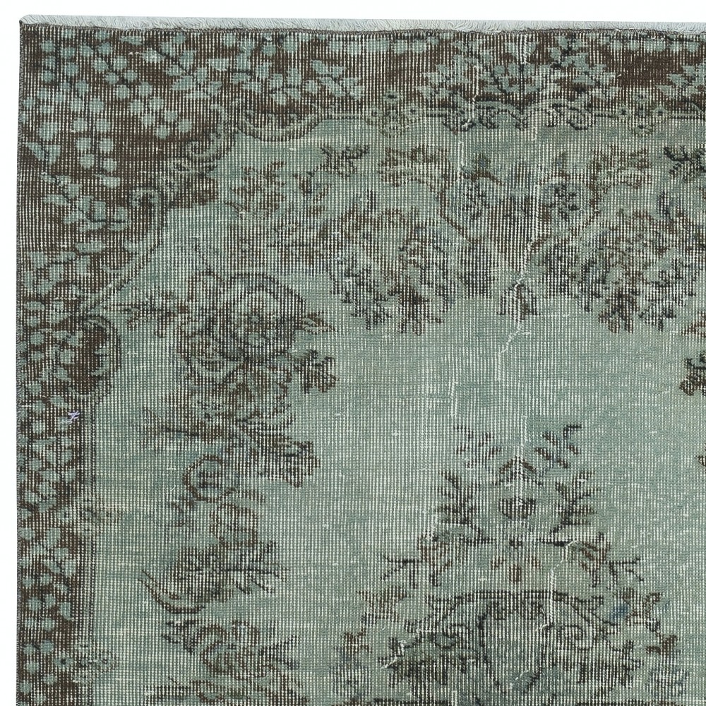 Light Blue Color Over-Dyed Small Rug. Handmade Turkish Accent Rug. Modern Home Decor