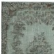 Light Blue Color Over-Dyed Small Rug. Handmade Turkish Accent Rug. Modern Home Decor
