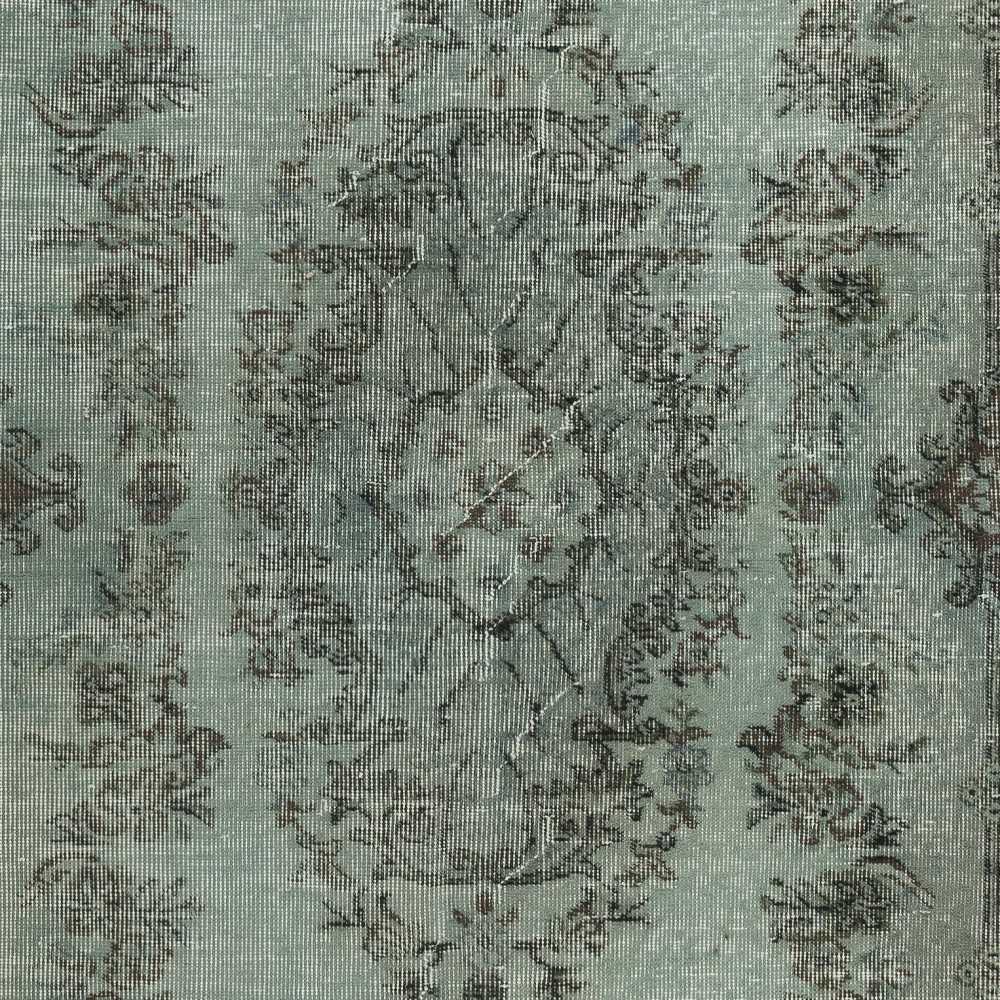 Light Blue Color Over-Dyed Small Rug. Handmade Turkish Accent Rug. Modern Home Decor