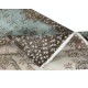 Light Blue Color Over-Dyed Small Rug. Handmade Turkish Accent Rug with Medallion Design