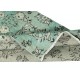 Green Color Handmade Turkish Accent Rug with Flower Design. Woolen Floor Covering