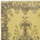 Decorative Handmade Turkish Area Rug in Yellow with Medallion Design