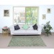 Hand knotted Vintage Floral Design Turkish Accent Rug in Shades of Green