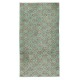 Hand knotted Vintage Floral Design Turkish Accent Rug in Shades of Green