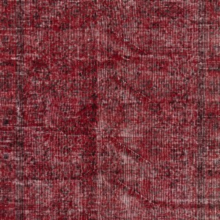 Contemporary Handmade Wool Turkish Accent Rug Over-Dyed in Red Contemporary Handmade Wool Turkish Accent Rug Over-Dyed in Red