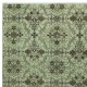 Modern Handmade Turkish Accent Rug with Floral Design and Green Background