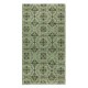Modern Handmade Turkish Accent Rug with Floral Design and Green Background