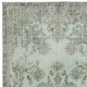 Modern Handmade Anti-Bacterial Turkish Accent Rug with Floral Design and Light Blue Background