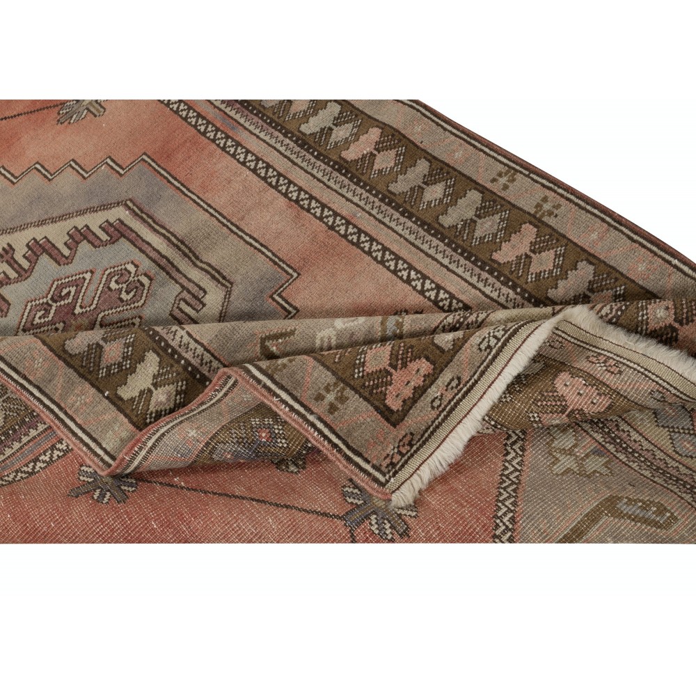 Traditional Vintage Handmade Turkish Rug, 100% Wool