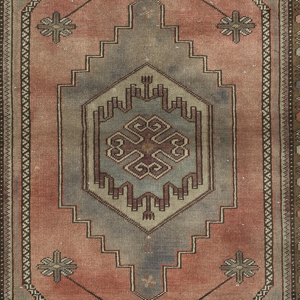 Traditional Vintage Handmade Turkish Rug, 100% Wool