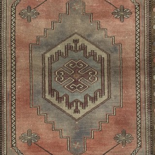 Traditional Vintage Handmade Turkish Rug, 100% Wool