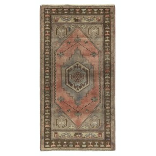 Traditional Vintage Handmade Turkish Rug, 100% Wool