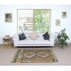 Vintage Handwoven Turkish Wool Kilim Rug (Flat Weave) with Geometric Patterns