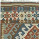 Vintage Handwoven Turkish Wool Kilim Rug (Flat Weave) with Geometric Patterns