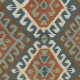 Vintage Handwoven Turkish Wool Kilim Rug (Flat Weave) with Geometric Patterns
