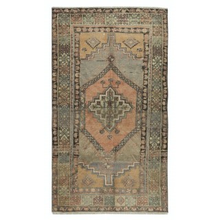 Authentic Vintage Handmade Turkish Oriental Rug for Traditional Interiors 100% Wool