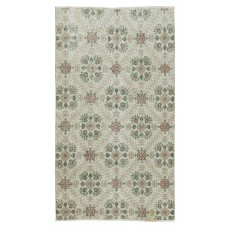 One of a pair Vintage Handmade Turkish Accent Rug with Floral Design