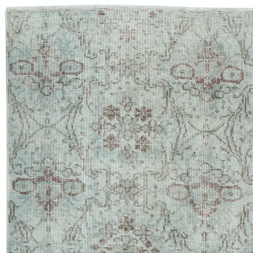 Light Blue Color Handmade Turkish Wool Area Rug for Modern Home and Office Decor