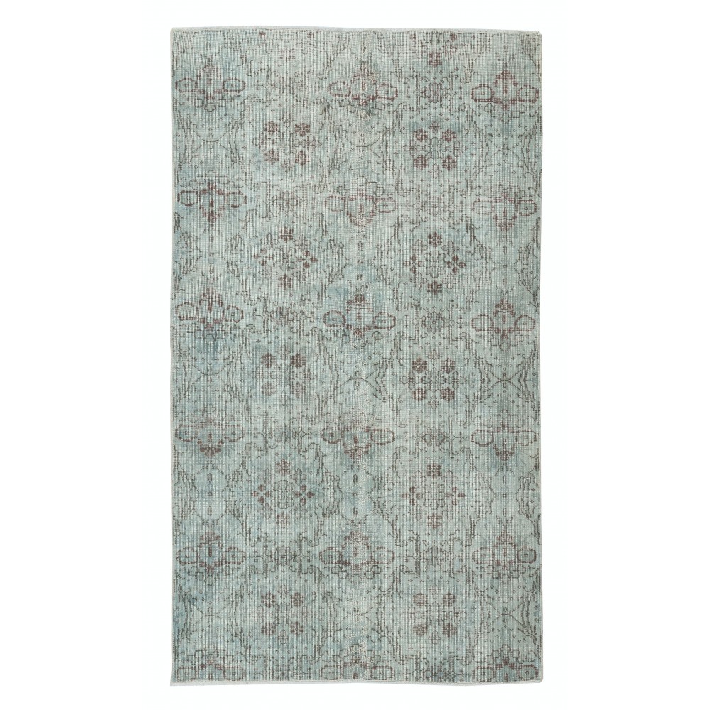 Light Blue Color Handmade Turkish Wool Area Rug for Modern Home and Office Decor