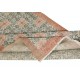 Vintage Hand-Made Turkish Green Area Rug with Floral Design & Solid Red Border