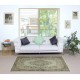 Green Color Modern Accent Rug with Medallion Design, Handmade in Turkey