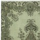Green Color Medallion Design Accent Rug for Modern Interiors, Handmade in Turkey
