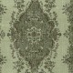 Green Color Medallion Design Accent Rug for Modern Interiors, Handmade in Turkey