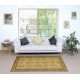 Vintage Floral Design Turkish Area Rug redyed in Yellow Color for modern interiors