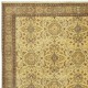 Vintage Floral Design Turkish Area Rug redyed in Yellow Color for modern interiors