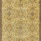 Vintage Floral Design Turkish Area Rug redyed in Yellow Color for modern interiors