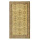 Vintage Floral Design Turkish Area Rug redyed in Yellow Color for modern interiors