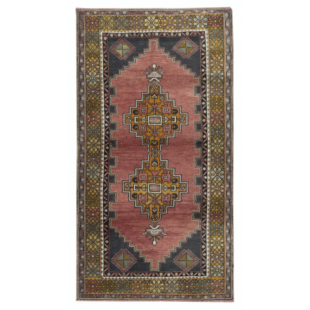 Traditional Vintage Turkish Rug for Country Homes, Rustic & Tribal Interiors, 100% Wool