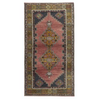 Traditional Vintage Turkish Rug for Country Homes, Rustic & Tribal Interiors, 100% Wool