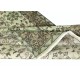 Contemporary Handmade Green Color Turkish Accent Rug with Floral Design
