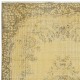 Vintage Handmade Turkish Area Rug dyed in Yellow 4 Modern Interiors