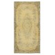 Vintage Handmade Turkish Area Rug dyed in Yellow 4 Modern Interiors