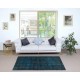 Vintage Handmade Turkish Area Rug Overdyed in Blue 4 Modern Interiors