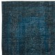 Vintage Handmade Turkish Area Rug Overdyed in Blue 4 Modern Interiors