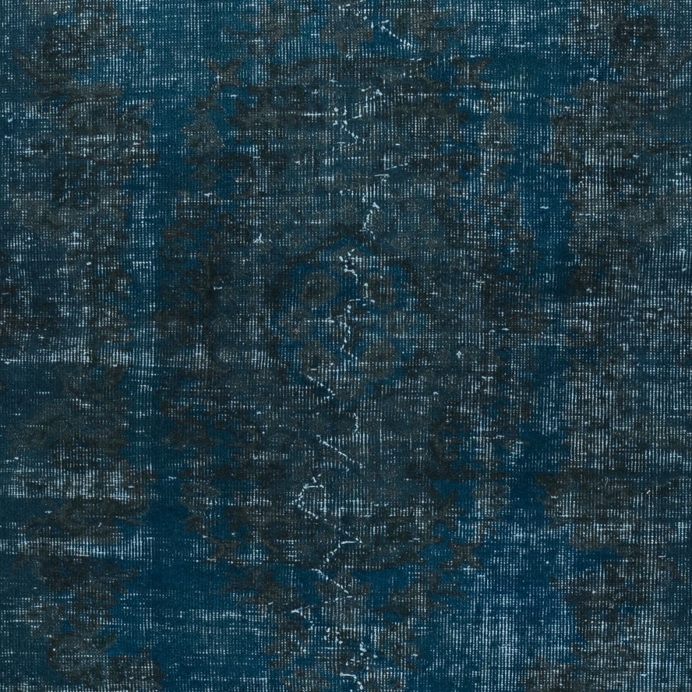 Vintage Handmade Turkish Area Rug Overdyed in Blue 4 Modern Interiors