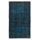 Vintage Handmade Turkish Area Rug Overdyed in Blue 4 Modern Interiors