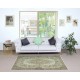 Decorative Hand Knotted Turkish Wool Area Rug in Green Color